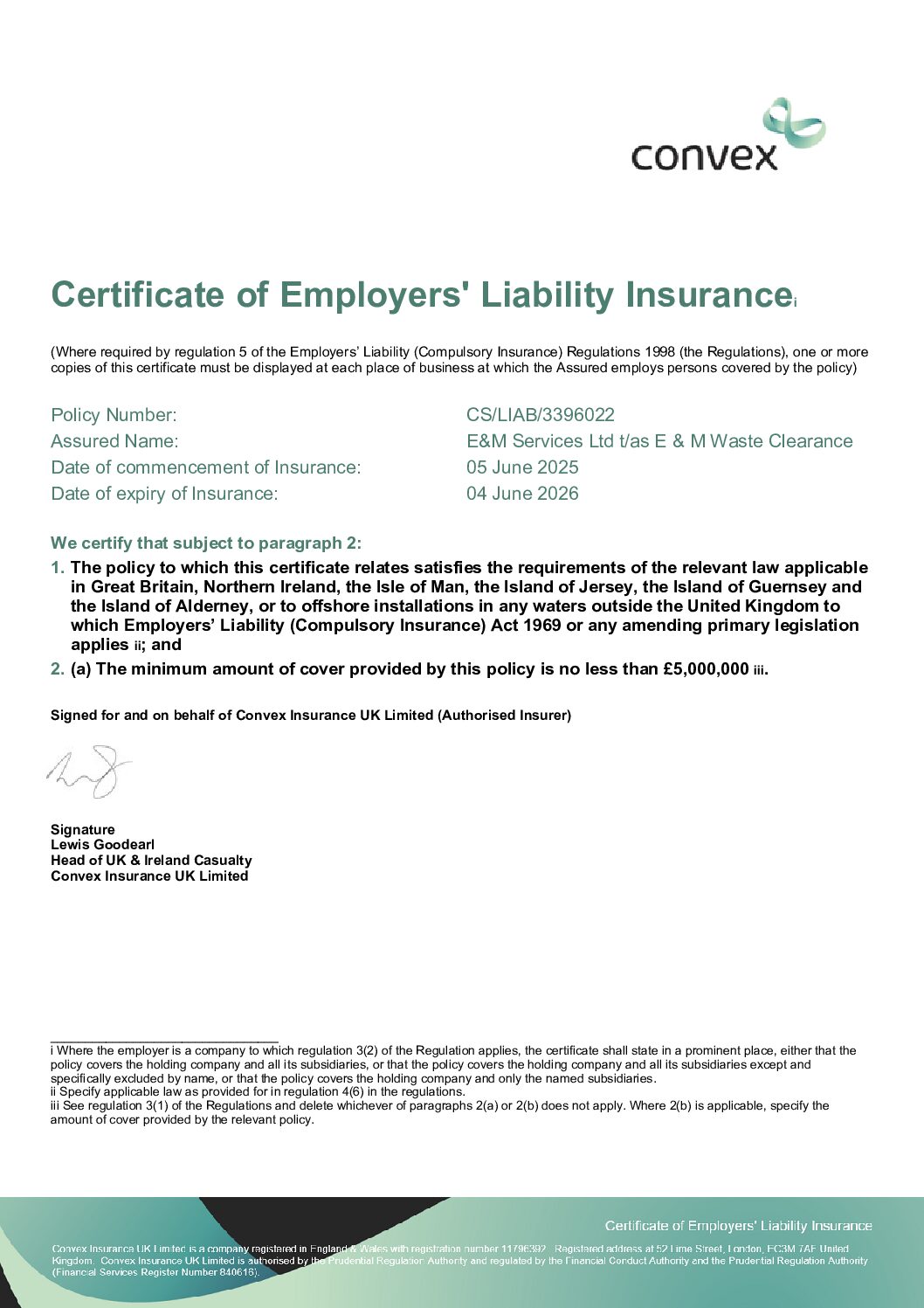 (#2152694167) Convex EL Cert